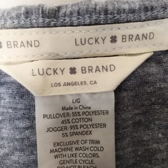 Lucky Brand Graphic Palm Tree Tee Blue Long Sleeved Size L - Picture 4 of 7